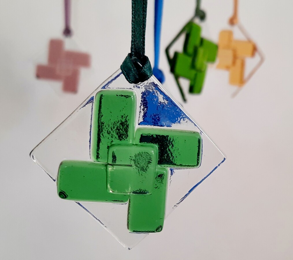 Little St Brigid's Cross decorations by King's Forge Glass