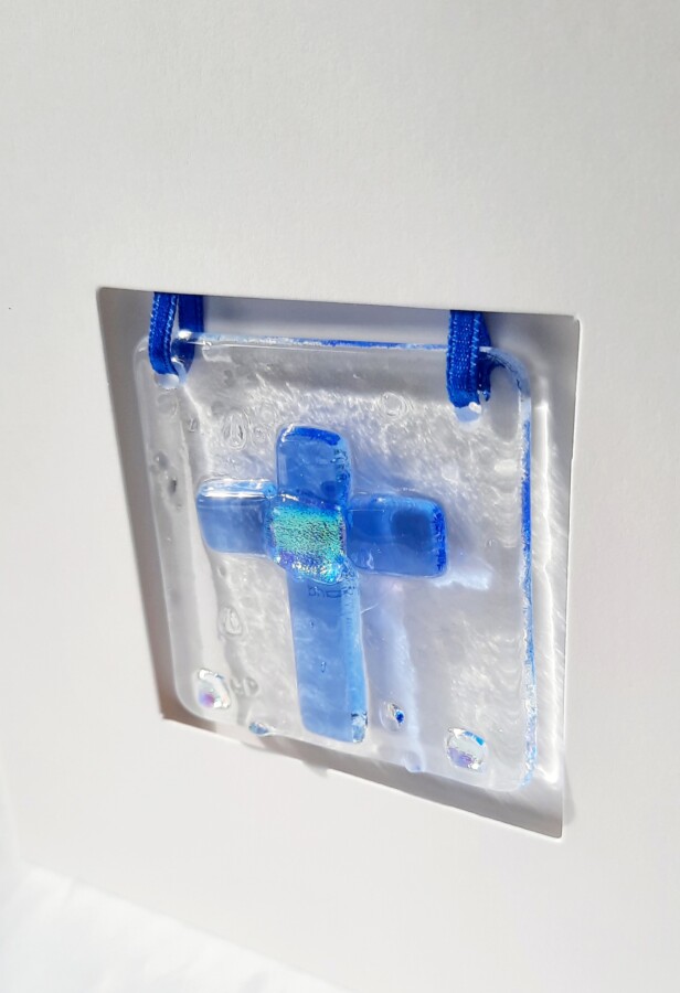 Cross card in blue