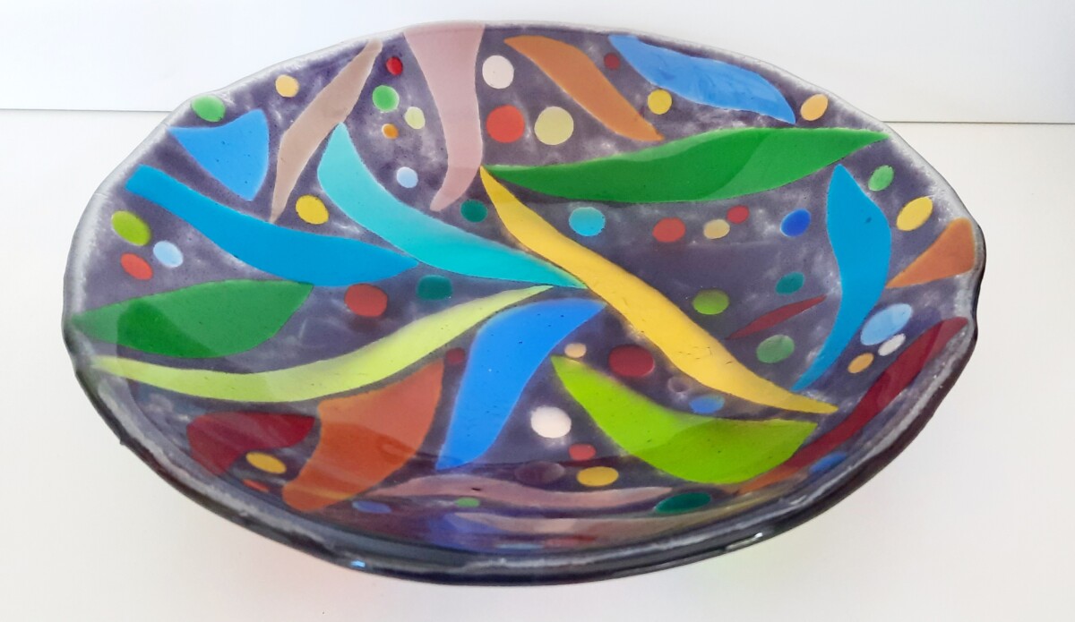 Purple multicoloured bowl - Image 4